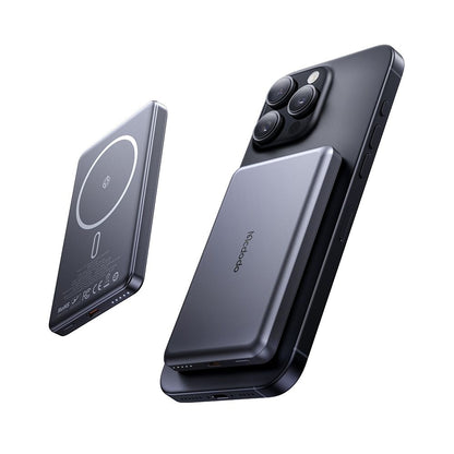 Ekstern trådløs batteri McDodo MC-4641 Meta, 5000mAh, 20W, PD + FQI, 1 x QI - 1 x USB-C, Svart