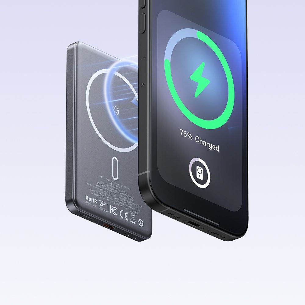 Ekstern trådløs batteri McDodo MC-4641 Meta, 5000mAh, 20W, PD + FQI, 1 x QI - 1 x USB-C, Svart