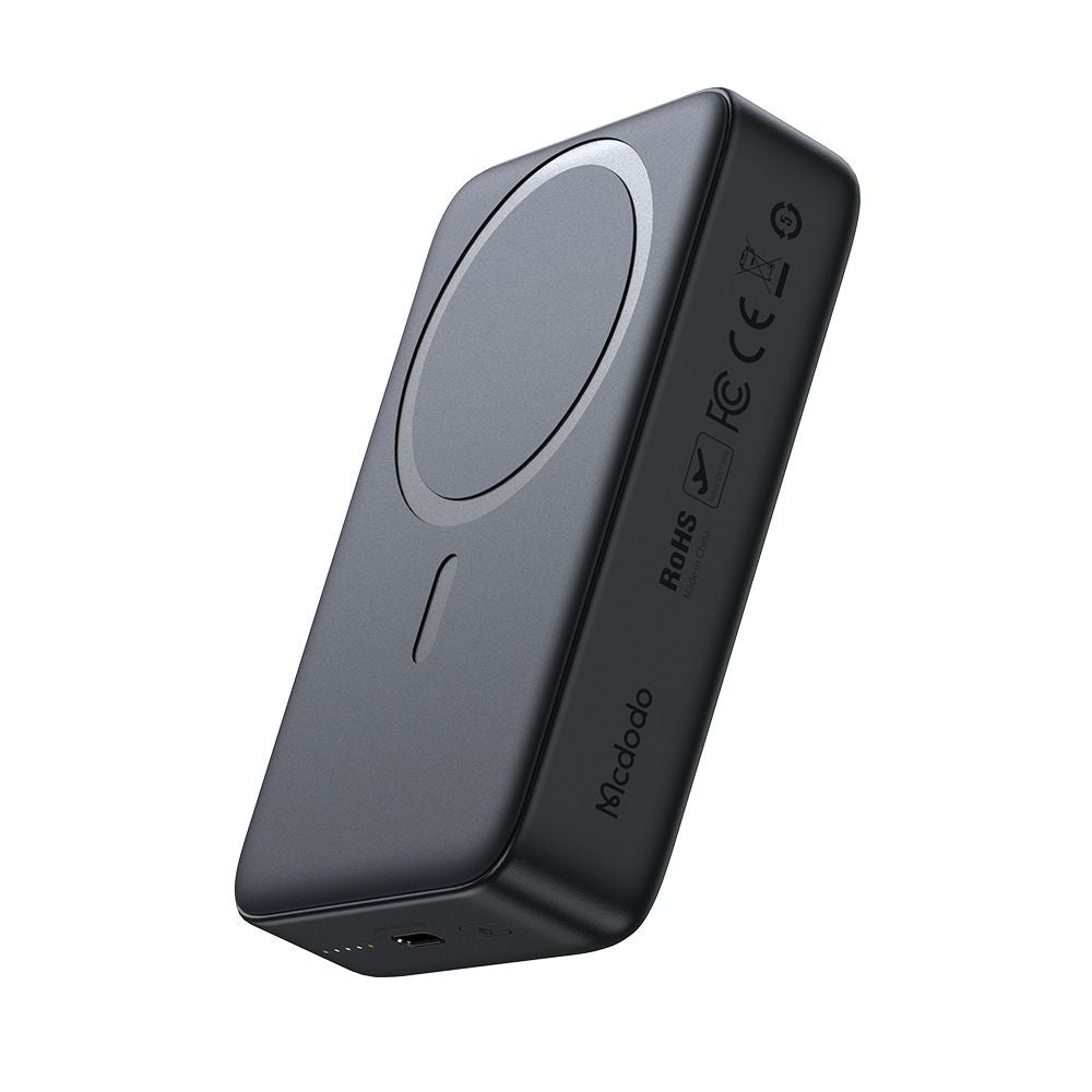 Trådløs Ekstern Batteri McDodo MC-5021 Ambilight, 20000mAh, 20W, PD + FQI, 1 x QI - 1 x USB-C, Svart