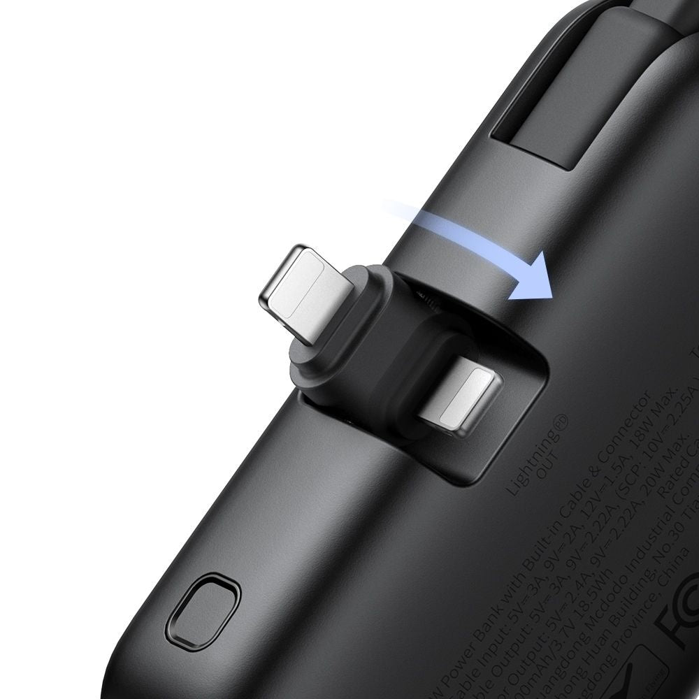 Ekstern batteri McDodo MC-7800 Freekit, 5000mAh, 22.5W, PD, 1 x Lightning - 2 x USB-C, Svart