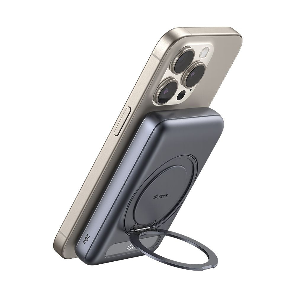 Ekstern trådløs batteri McDodo MC-8371 Meta, 10000mAh, 20W, PD + FQI, 1 x QI - 1 x USB-C, Grå