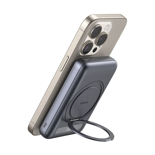 Ekstern trådløs batteri McDodo MC-8371 Meta, 10000mAh, 20W, PD + FQI, 1 x QI - 1 x USB-C, Grå