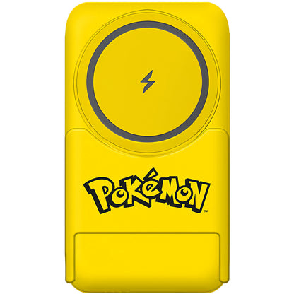 Trådløs ekstern batteri OTL Pokemon Pikatchu, 5000mAh, 20W, PD + FQI, 1 x QI - 1 x USB-C, Gul PK1191