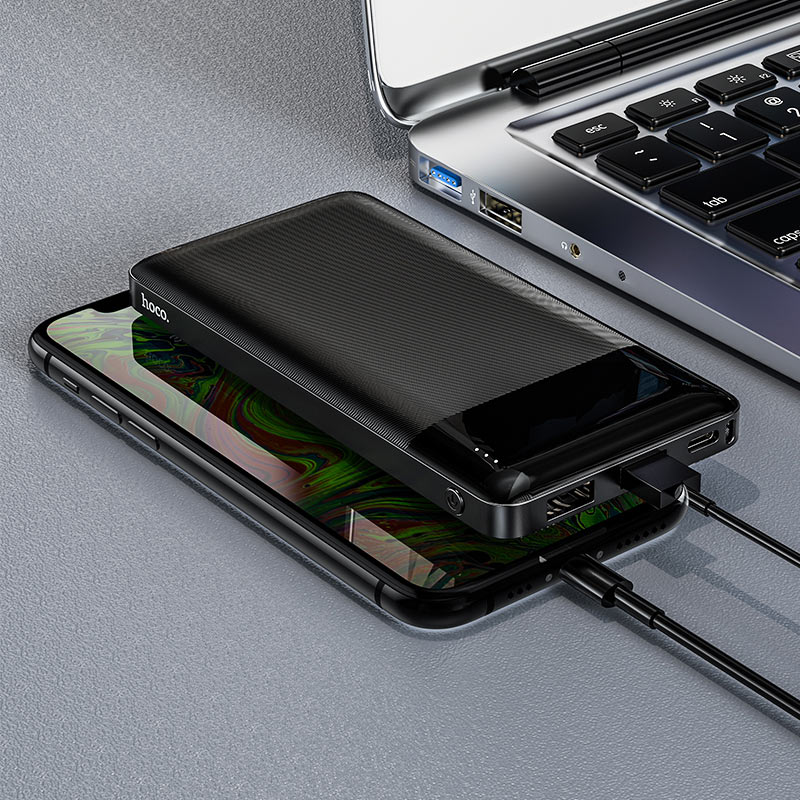 Ekstern batteri HOCO J72, 10000mAh, 10W, 2 x USB-A, Svart
