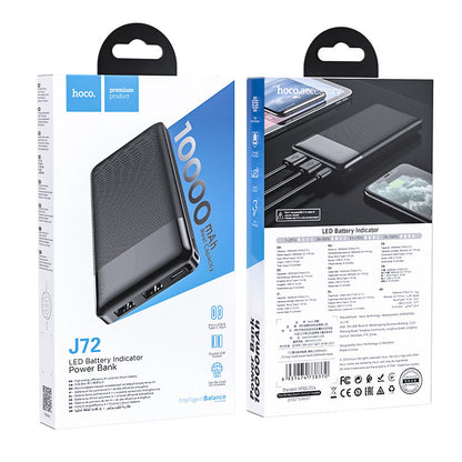 Ekstern batteri HOCO J72, 10000mAh, 10W, 2 x USB-A, Svart