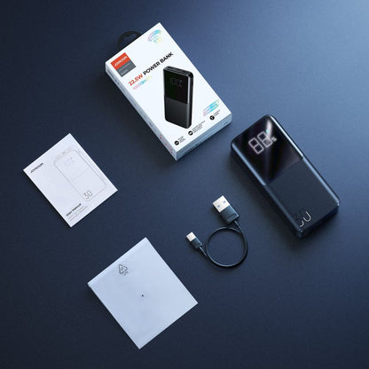 Ekstern batteri Joyroom JR-QP193, 30000mAh, 22,5W, QC + PD, 1 x USB-C - 2 x USB-A, Svart