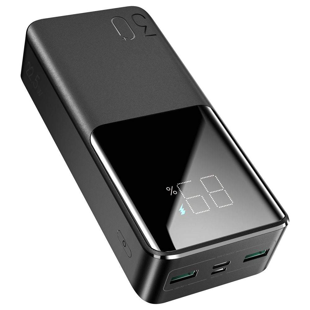 Ekstern batteri Joyroom JR-QP193, 30000mAh, 22,5W, QC + PD, 1 x USB-C - 2 x USB-A, Svart