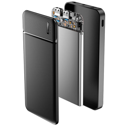 Ekstern batteri MaXlife MXPB-01, 10000mAh, 12W, 2 x USB-A, Svart