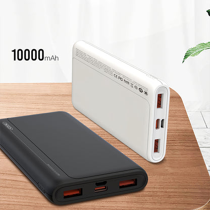 Ekstern batteri XO Design PR127, 20000mAh, 22.5W, QC + PD, 1 x USB-C - 2 x USB-A, Svart