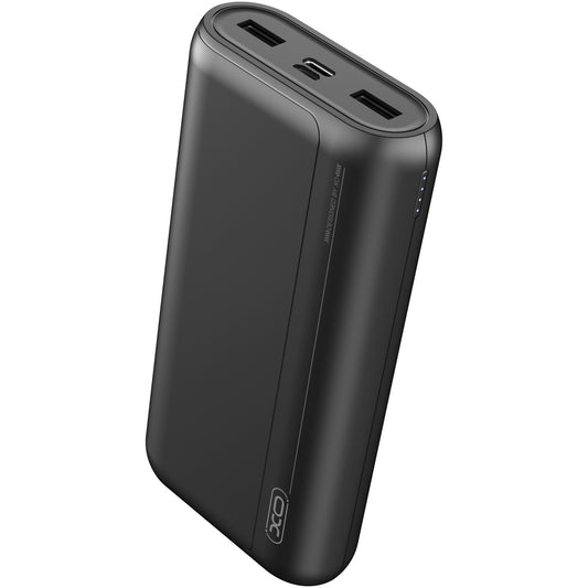 Ekstern batteri XO Design PR127, 20000mAh, 22.5W, QC + PD, 1 x USB-C - 2 x USB-A, Svart