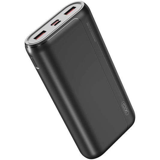 Ekstern batteri XO Design PR127, 20000mAh, 22.5W, QC + PD, 1 x USB-C - 2 x USB-A, Svart
