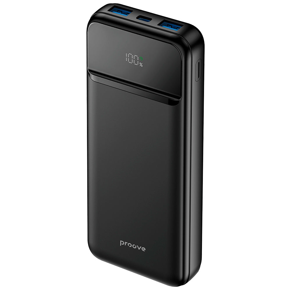 Ekstern Batteri Proove Illuminator 2, 10000mAh, 22.5W, QC + PD, 2 x USB-A - 1 x USB-C, Svart PBIP10212201
