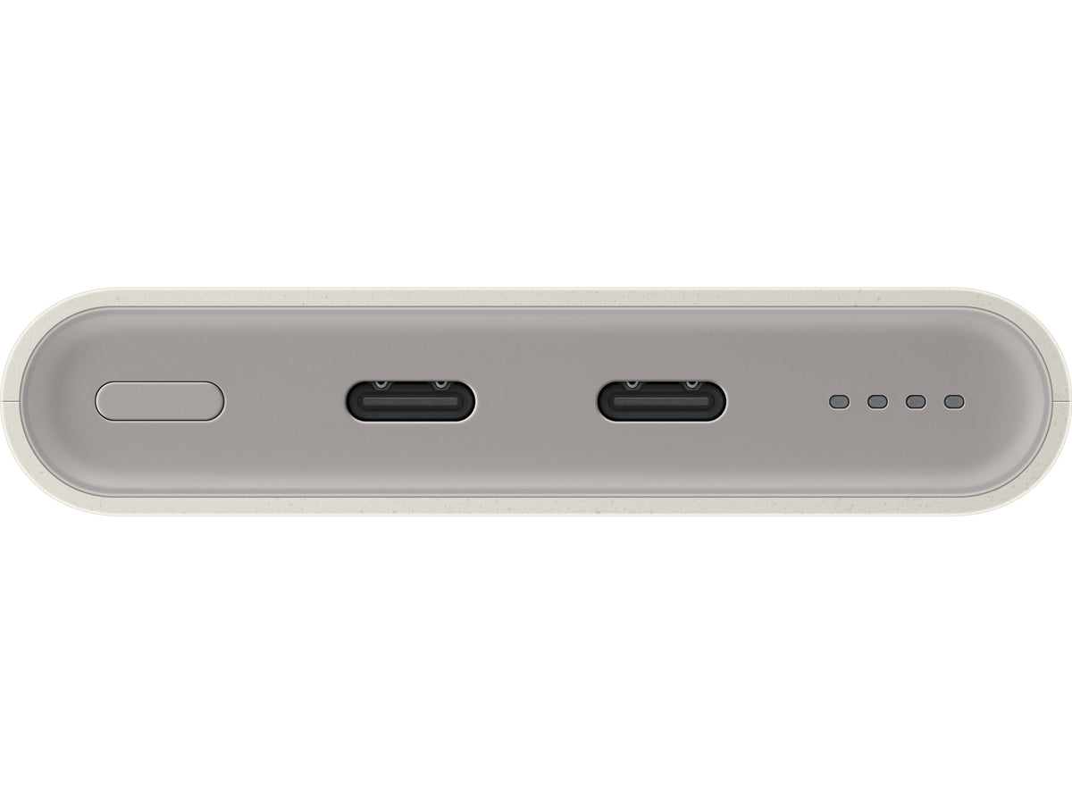 Ekstern Samsung-batteri, 10000mAh, 25W, PD, 2 x USB-C, Beige, Reseglet EB-P3400XUEGEU