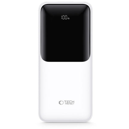 Ekstern batteri Tech-Protect PB02, 20000mAh, 22.5W, QC + PD, 1 x USB-C - 2 x USB-A, Hvit