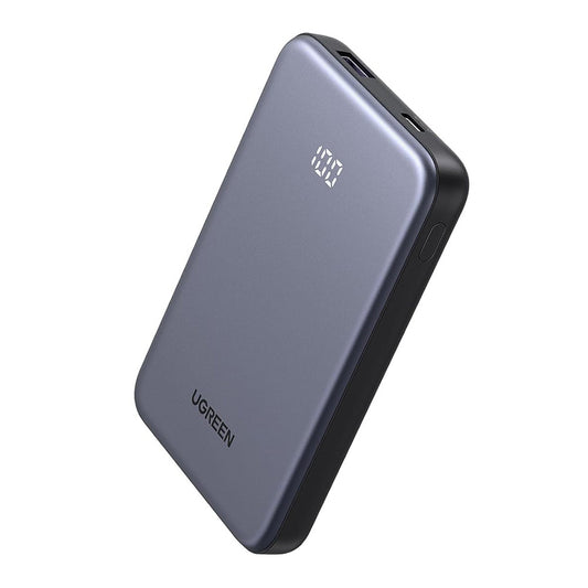 Ekstern batteri UGREEN 75131B, 10000mAh, 22.5W, QC + PD, 1 x USB-A - 1 x USB-C, Grå
