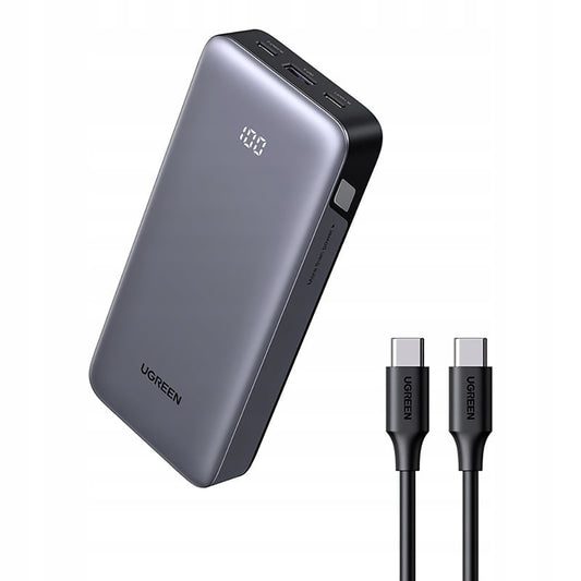 Ekstern batteri UGREEN Nexode PB532 (55989B), 20000mAh, 30W, QC + PD, 1 x USB-A - 2 x USB-C, Grå