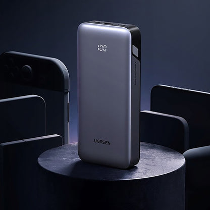Ekstern batteri UGREEN Nexode PB532 (55989B), 20000mAh, 30W, QC + PD, 1 x USB-A - 2 x USB-C, Grå