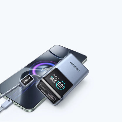 UGREEN Nexode Pro PB727 (75701B) Ekstern Batteri, 10000mAh, 55W, QC + PD, 1 x USB-A - 2 x USB-C, Grå