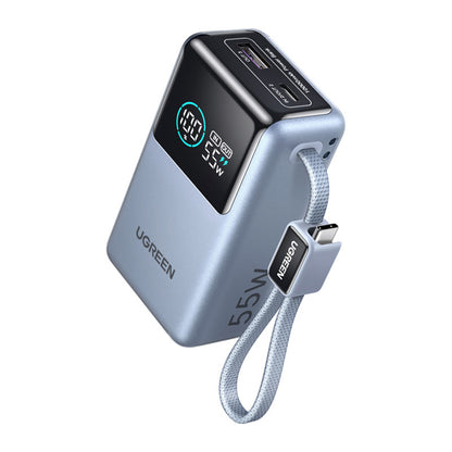 UGREEN Nexode Pro PB727 (75701B) Ekstern Batteri, 10000mAh, 55W, QC + PD, 1 x USB-A - 2 x USB-C, Grå