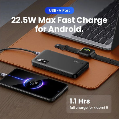 Ekstern Batteri UGREEN PB311, 10000mAh, 22.5W, QC + PD, 1 x USB-C - 2 x USB-A, Svart