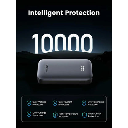 Ekstern batteri UGREEN PB502, 10000mAh, 30W, QC + PD, 1 x USB-A - 1 x USB-C, Grå