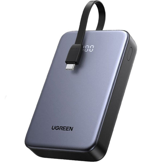 Ekstern batteri UGREEN PB505, 20000mAh, 22.5W, QC + PD, 1 x USB-A - 2 x USB-C, Grå