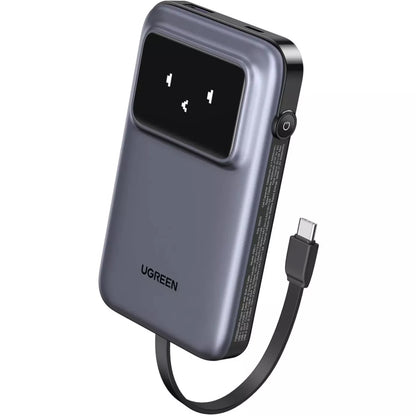 UGREEN PB511 Uno Ekstern Batteri, 10000mAh, 30W, QC + PD, 1 x USB-A - 2 x USB-C, Grå
