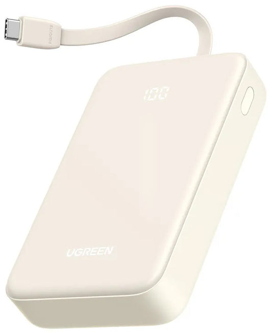 Ekstern batteri UGREEN PB521, 20000mAh, 30W, QC + PD, 1 x USB-A - 2 x USB-C, Hvit