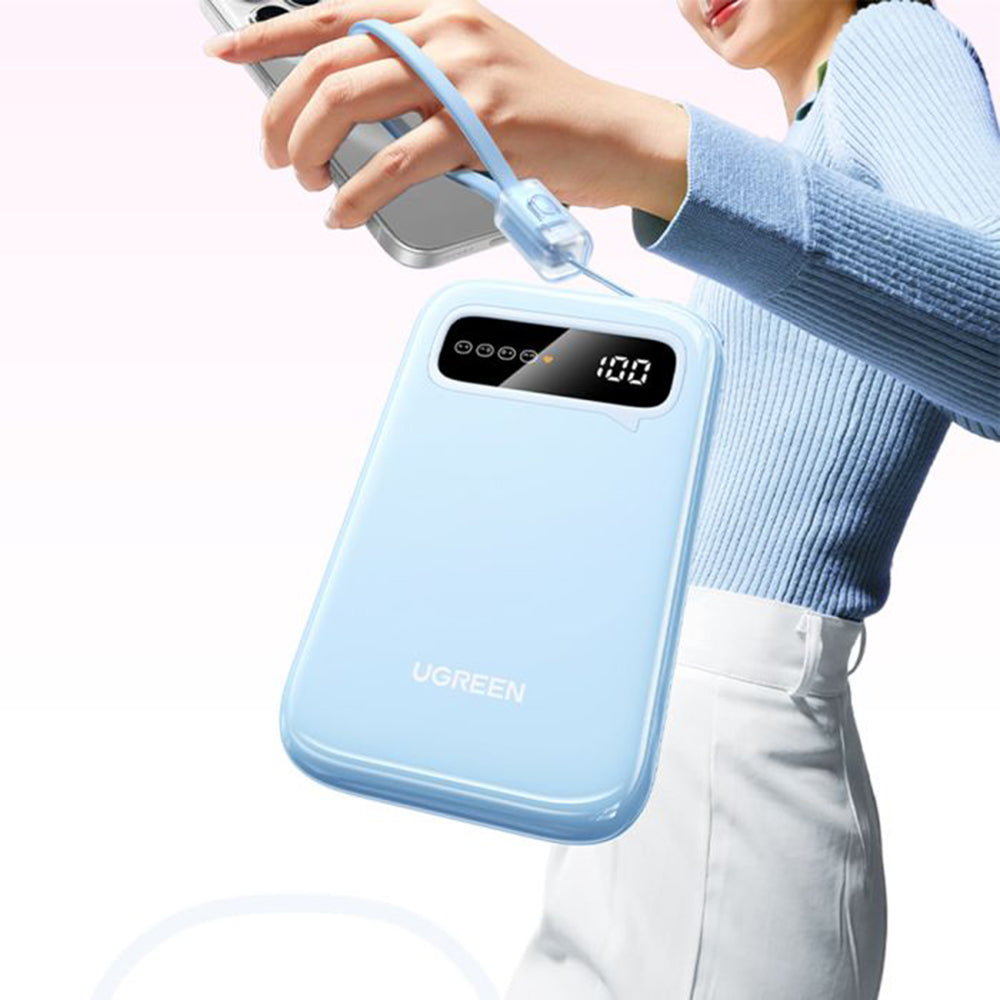 Ekstern Batteri UGREEN PB522, 10000mAh, 20W, QC + PD, 1 x USB-A - 1 x USB-C, Blå