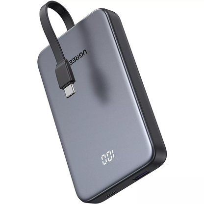 UGREEN PB526 (75161B) Ekstern Batteri, 10000mAh, 20W, QC + PD, 1 x USB-A - 2 x USB-C, Grå