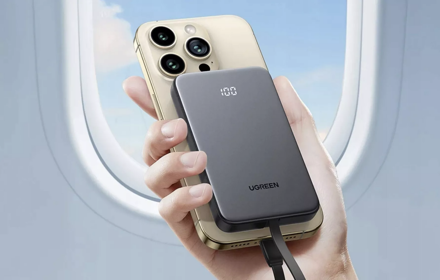 UGREEN PB526 (75161B) Ekstern Batteri, 10000mAh, 20W, QC + PD, 1 x USB-A - 2 x USB-C, Grå