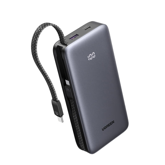 Ekstern Batteri UGREEN PB528 (55985B), 20000mAh, 30W, QC + PD, 1 x USB-A - 3 x USB-C, Grå