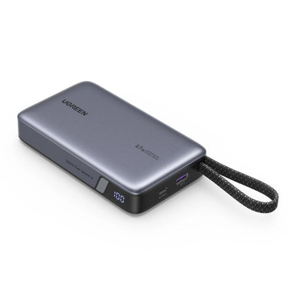 UGREEN PB550 Ekstern Batteri, 20000mAh, 67W, QC + PD, 1 x USB-A - 2 x USB-C, Grå