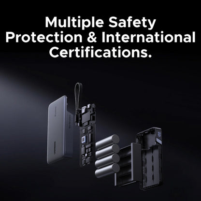 UGREEN PB550 Ekstern Batteri, 20000mAh, 67W, QC + PD, 1 x USB-A - 2 x USB-C, Grå