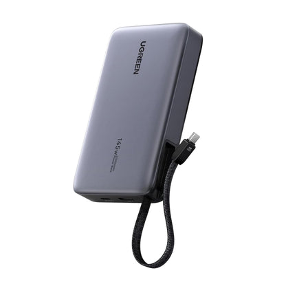UGREEN PB551 (55992) Ekstern Batteri, 20000mAh, 145W, QC + PD, 1 x USB-A - 2 x USB-C, Grå