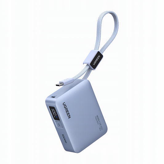 Ekstern batteri UGREEN PB584 (75173B), 10000mAh, 33W, QC + PD, 1 x USB-A - 2 x USB-C, Blå