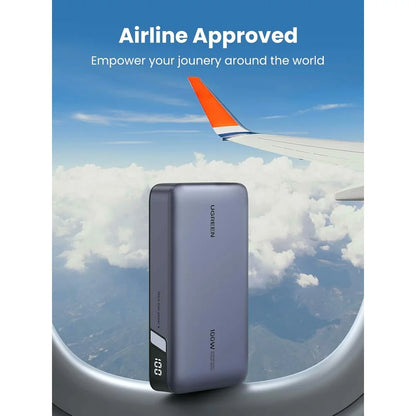 UGREEN PB720 Nexode eksternt batteri, 20000 mAh, 100 W, QC + PD, 1 x USB-A - 2 x USB-C, grå 