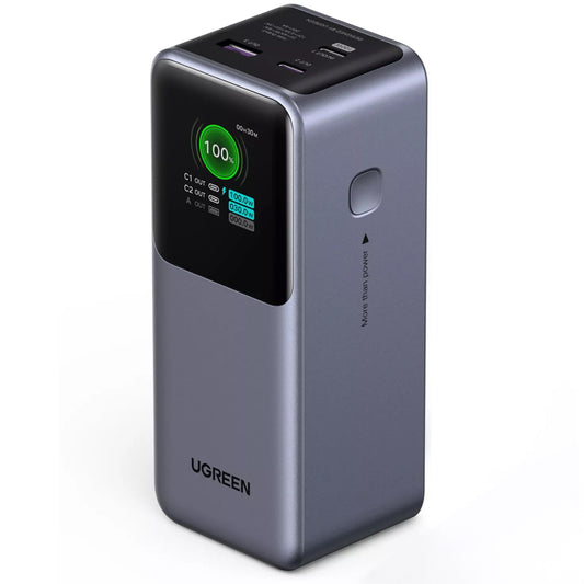 UGREEN PB721 Ekstern Batteri, 20000mAh, 130W, QC + PD, 1 x USB-A - 2 x USB-C, Grå