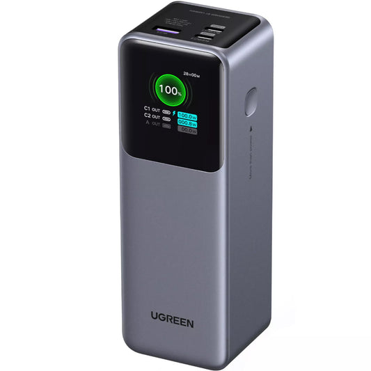 Ekstern batteri UGREEN PB722, 25000mAh, 200W, QC + PD, 1 x USB-A - 2 x USB-C, Grå