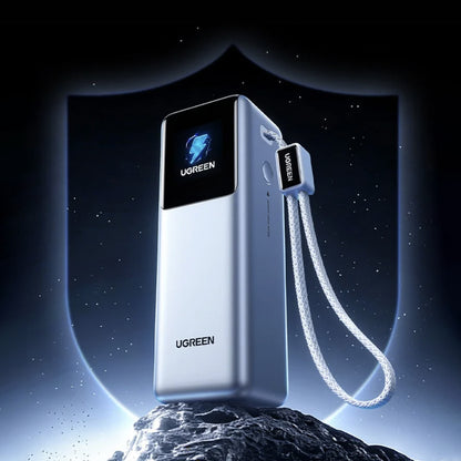 Ekstern batteri UGREEN PB728 (75702B), 25000mAh, 200W, QC + PD, 1 x USB-A - 3 x USB-C, Grå