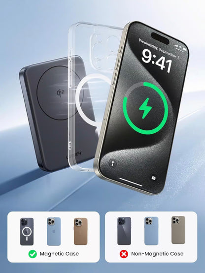 Ekstern batteri UGREEN PB761, 10000mAh, 30W, PD + FQI, 1 x QI - 1 x USB-C, Grå