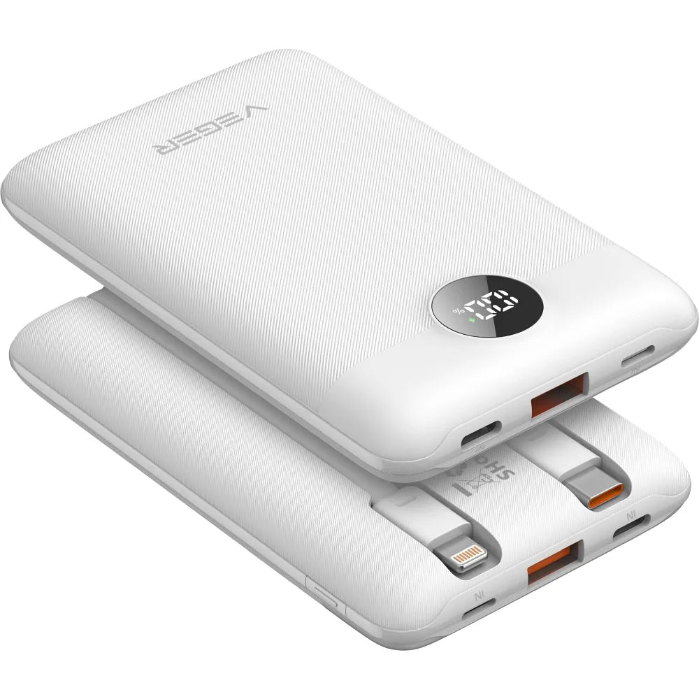 Ekstern batteri Veger C11C, 10000mAh, 22.5W, QC + PD, 1 x Lightning - 1 x USB-A - 2 x USB-C, Hvit