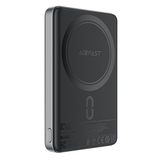 Trådløst Eksternt Batteri Acefast M12, 10000mAh, 20W, PD + FQI, 1 x QI - 1 x USB-C, Svart