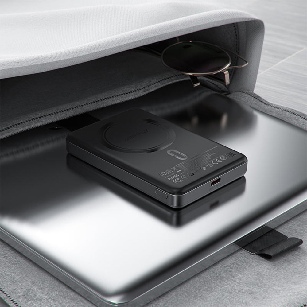 Trådløst Eksternt Batteri Acefast M12, 10000mAh, 20W, PD + FQI, 1 x QI - 1 x USB-C, Svart