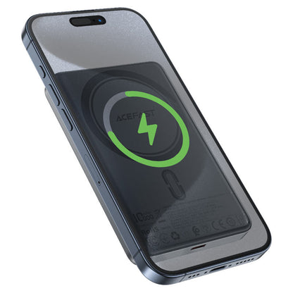 Trådløst Eksternt Batteri Acefast M12, 10000mAh, 20W, PD + FQI, 1 x QI - 1 x USB-C, Svart