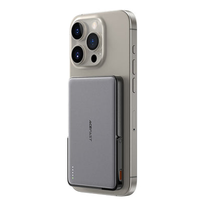 Trådløst Eksternt Batteri Acefast M16, 5000mAh, 18W, PD + FQI, 1 x QI - 1 x USB-C, Svart