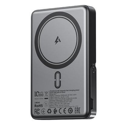 Trådløs Ekstern Batteri Acefast M17, 10000mAh, 22.5W, PD + FQI, 1 x QI - 1 x USB-C, Svart