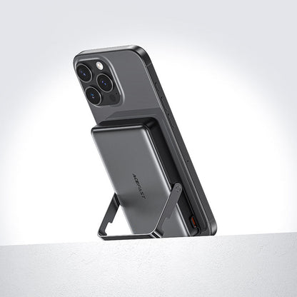 Trådløs Ekstern Batteri Acefast M17, 10000mAh, 22.5W, PD + FQI, 1 x QI - 1 x USB-C, Svart