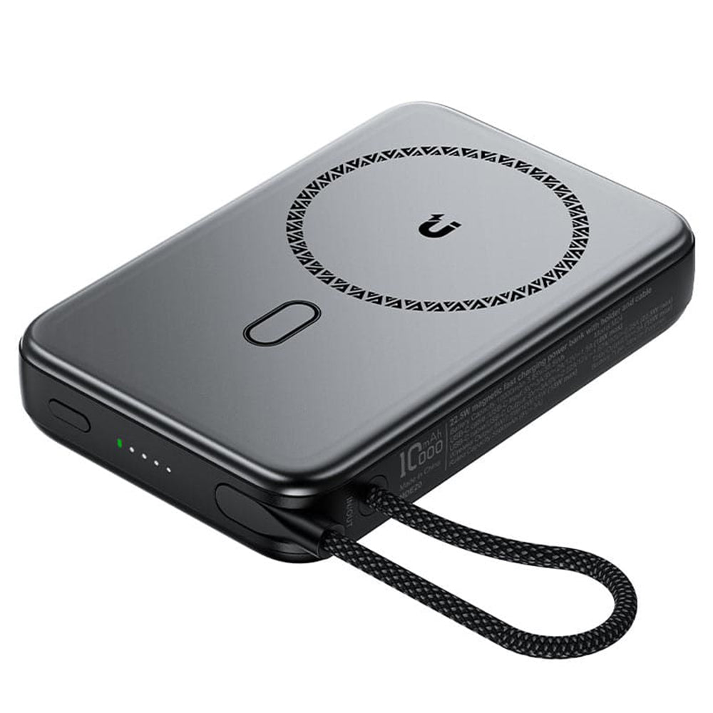 Ekstern trådløs batteri Acefast M24, 10000mAh, 22.5W, PD + FQI, 1 x QI - 2 x USB-C, Grå