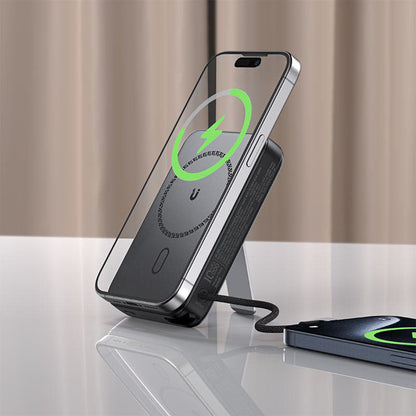 Ekstern trådløs batteri Acefast M24, 10000mAh, 22.5W, PD + FQI, 1 x QI - 2 x USB-C, Grå
